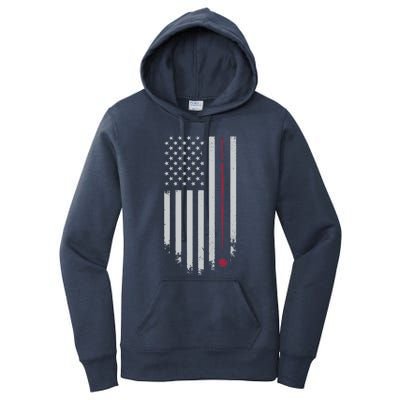 American Flag Billiard Pool Player Vintage Gift Women's Pullover Hoodie