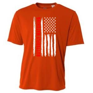 American Flag Butterfly Watching Coach Usa Gift Cooling Performance Crew T-Shirt