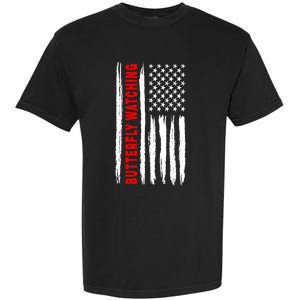 American Flag Butterfly Watching Coach Usa Gift Garment-Dyed Heavyweight T-Shirt