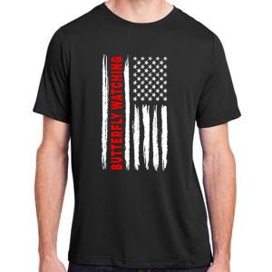 American Flag Butterfly Watching Coach Usa Gift Adult ChromaSoft Performance T-Shirt