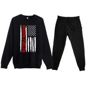 American Flag Butterfly Watching Coach Usa Gift Premium Crewneck Sweatsuit Set