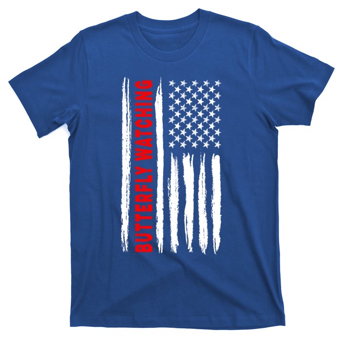 American Flag Butterfly Watching Coach Usa Gift T-Shirt