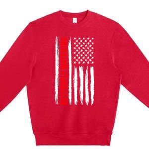 American Flag Butterfly Watching Coach Usa Gift Premium Crewneck Sweatshirt