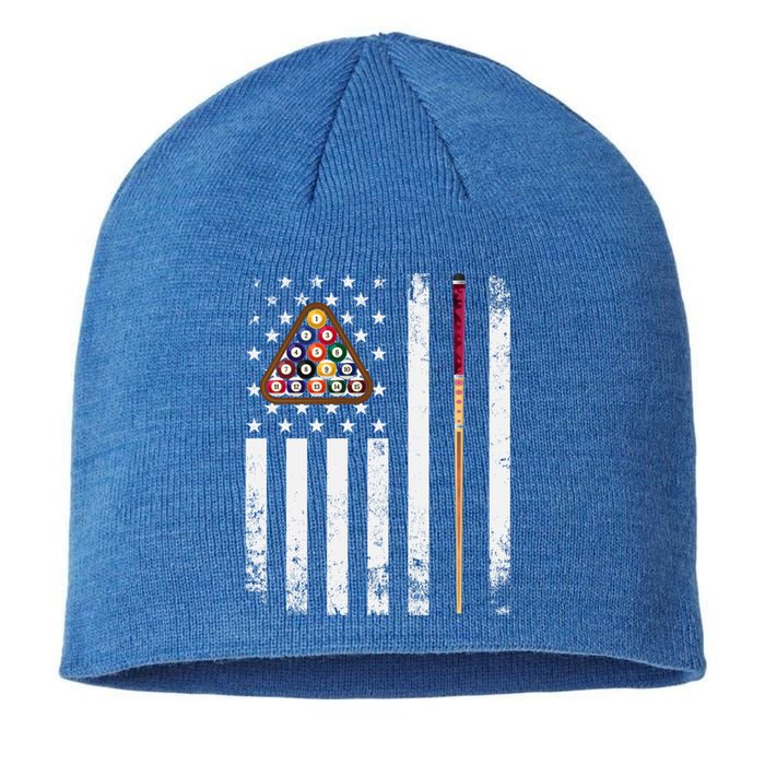 American Flag Billiard Vintage Pool Player Snooker Gift Sustainable Beanie