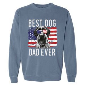 American Flag Best Dog Dad Ever German Wirehaired Pointer Garment-Dyed Sweatshirt