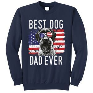 American Flag Best Dog Dad Ever German Wirehaired Pointer Sweatshirt