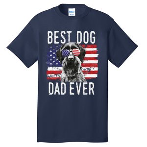 American Flag Best Dog Dad Ever German Wirehaired Pointer Tall T-Shirt