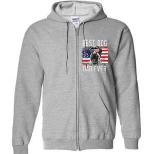 American Flag Best Dog Dad Ever German Wirehaired Pointer Full Zip Hoodie