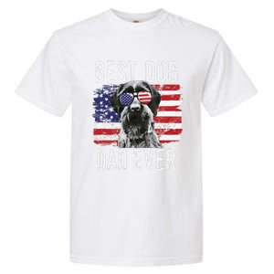 American Flag Best Dog Dad Ever German Wirehaired Pointer Garment-Dyed Heavyweight T-Shirt