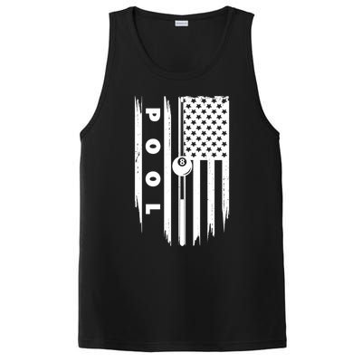 American Flag Billiards Pool Player Billiard Gift PosiCharge Competitor Tank