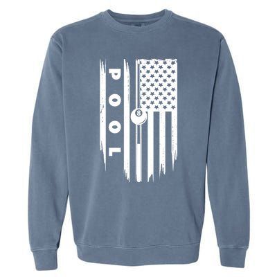 American Flag Billiards Pool Player Billiard Gift Garment-Dyed Sweatshirt