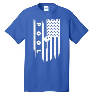 American Flag Billiards Pool Player Billiard Gift Tall T-Shirt