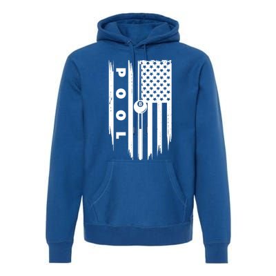 American Flag Billiards Pool Player Billiard Gift Premium Hoodie