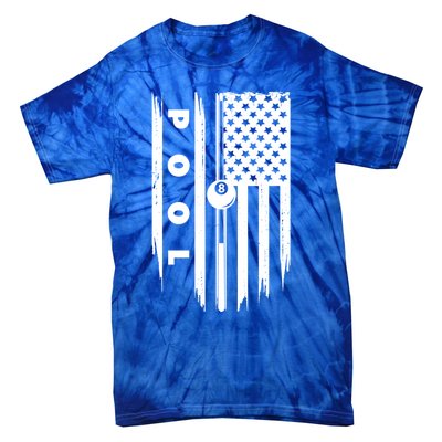 American Flag Billiards Pool Player Billiard Gift Tie-Dye T-Shirt