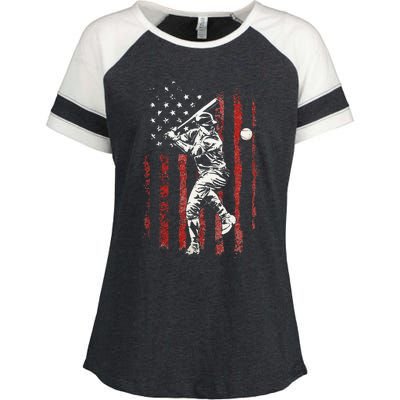 American Flag Baseball Team Gift Enza Ladies Jersey Colorblock Tee