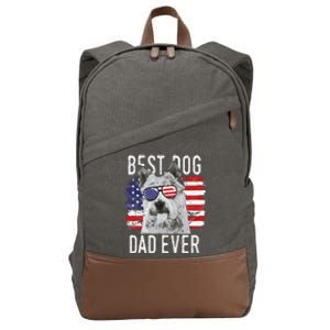 American Flag Best Dog Dad Ever Norwich Terriers Usa Cotton Canvas Backpack