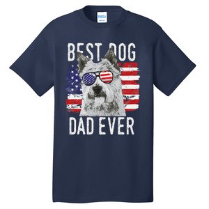 American Flag Best Dog Dad Ever Norwich Terriers Usa Tall T-Shirt