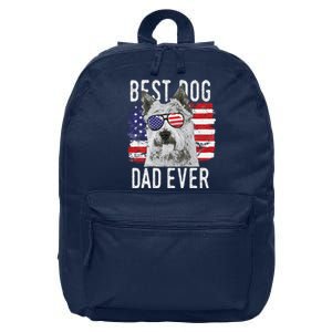 American Flag Best Dog Dad Ever Norwich Terriers Usa 16 in Basic Backpack