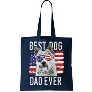 American Flag Best Dog Dad Ever Norwich Terriers Usa Tote Bag