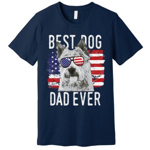 American Flag Best Dog Dad Ever Norwich Terriers Usa Premium T-Shirt