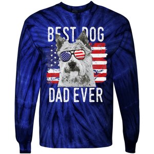 American Flag Best Dog Dad Ever Norwich Terriers Usa Tie-Dye Long Sleeve Shirt