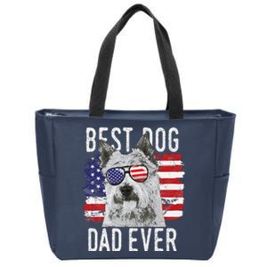 American Flag Best Dog Dad Ever Norwich Terriers Usa Zip Tote Bag