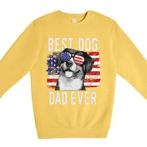 American Flag Best Dog Dad Ever Entlebucher Mountain Dogs Premium Crewneck Sweatshirt