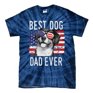 American Flag Best Dog Dad Ever Entlebucher Mountain Dogs Tie-Dye T-Shirt