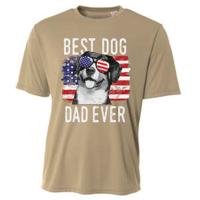 American Flag Best Dog Dad Ever Entlebucher Mountain Dogs Cooling Performance Crew T-Shirt