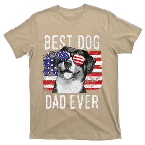 American Flag Best Dog Dad Ever Entlebucher Mountain Dogs T-Shirt