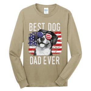 American Flag Best Dog Dad Ever Entlebucher Mountain Dogs Tall Long Sleeve T-Shirt