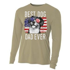 American Flag Best Dog Dad Ever Entlebucher Mountain Dogs Cooling Performance Long Sleeve Crew