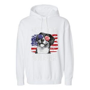 American Flag Best Dog Dad Ever Entlebucher Mountain Dogs Garment-Dyed Fleece Hoodie