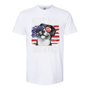 American Flag Best Dog Dad Ever Entlebucher Mountain Dogs Softstyle CVC T-Shirt