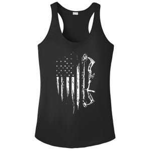 American Flag Bowhunting Bow Archery Gift For Deer Hunter Ladies PosiCharge Competitor Racerback Tank