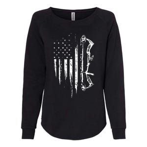 American Flag Bowhunting Bow Archery Gift For Deer Hunter Womens California Wash Sweatshirt