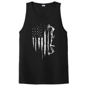 American Flag Bowhunting Bow Archery Gift For Deer Hunter PosiCharge Competitor Tank