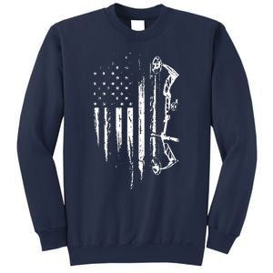 American Flag Bowhunting Bow Archery Gift For Deer Hunter Sweatshirt