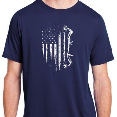 American Flag Bowhunting Bow Archery Gift For Deer Hunter Adult ChromaSoft Performance T-Shirt