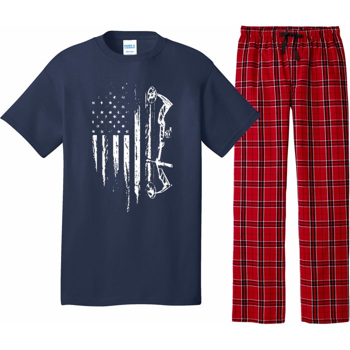 American Flag Bowhunting Bow Archery Gift For Deer Hunter Pajama Set