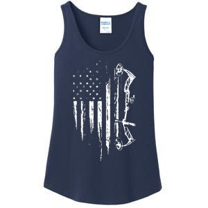 American Flag Bowhunting Bow Archery Gift For Deer Hunter Ladies Essential Tank