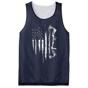 American Flag Bowhunting Bow Archery Gift For Deer Hunter Mesh Reversible Basketball Jersey Tank