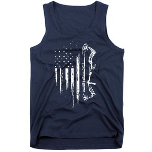 American Flag Bowhunting Bow Archery Gift For Deer Hunter Tank Top