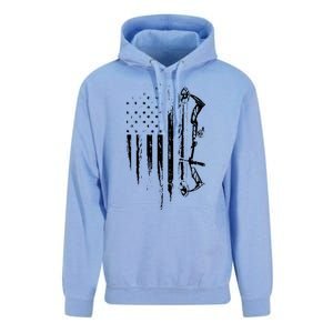 American Flag Bowhunting Bow Archery Gift For Deer Hunter Unisex Surf Hoodie