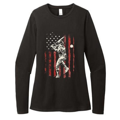 American Flag Baseball Team Gift Womens CVC Long Sleeve Shirt