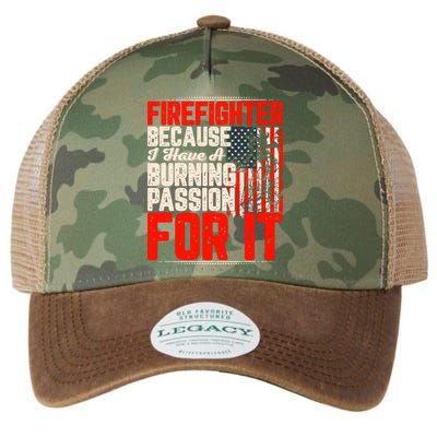 American Firefighter Burning Passion Quote Retro Fireman Slogan Legacy Tie Dye Trucker Hat