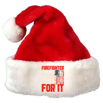 American Firefighter Burning Passion Quote Retro Fireman Slogan Premium Christmas Santa Hat