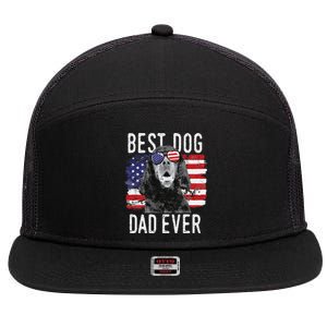 American Flag Best Dog Dad Ever Gordon Setters Usa 7 Panel Mesh Trucker Snapback Hat