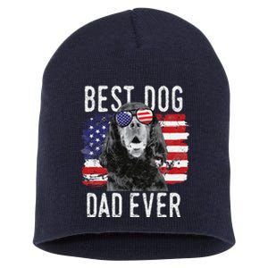 American Flag Best Dog Dad Ever Gordon Setters Usa Short Acrylic Beanie