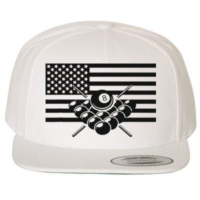 American Flag Billiards Billiards Wool Snapback Cap
